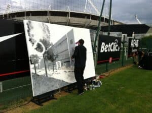 Performance artistique live au Stade Toulousain Rugby